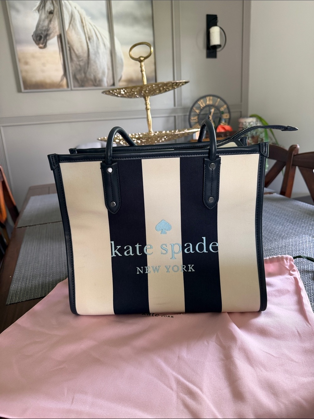 Kate Spade Ella Blue Stripe Tote Bag Purse - SOLD OUT